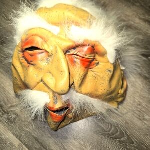PMG HALLOWEEN GHASTLY GEEZERS LATEX MASK WITH‎ HAIR OLD MAN AGES 8 & UP.